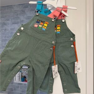 TWO Kids Overalls with Colorful Straps